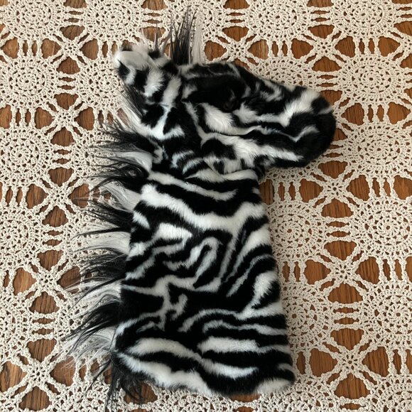 Folkmanis 14” Plush Zebra Head Stage Puppet Hand Puppet - Picture 4 of 7